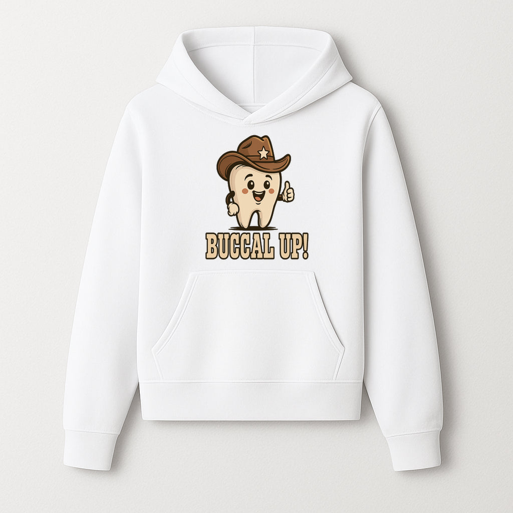 Buccal Up! Funny Tooth Cowboy Design, Cute Dental Humor T-Shirt, Kids & Adults, Western Themed Apparel - Hoodie 1758250097065.jpg