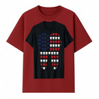 Patriotic Dental Themed T-Shirt with Tooth Pattern, Funny Dentist Humor Shirt, Unisex Fourth of July Graphic Tee - T-shirt 1758250097131.jpg