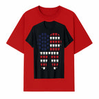 Patriotic Dental Themed T-Shirt with Tooth Pattern, Funny Dentist Humor Shirt, Unisex Fourth of July Graphic Tee - T-shirt 1758250097413.jpg