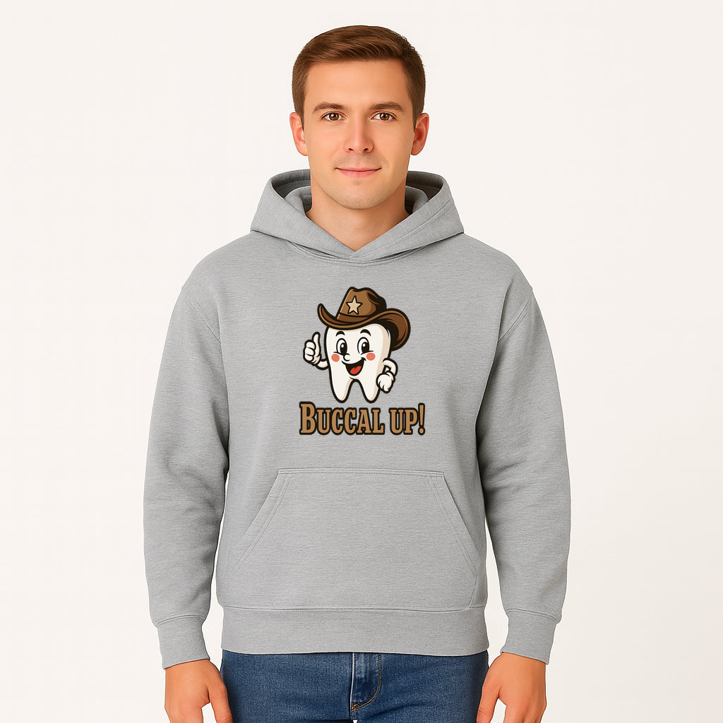 Cowboy Tooth Graphic Tee - Buccal Up! - Fun Dental Humor Shirt for Kids and Adults - Western Theme Dental Care Apparel - Hoodie 1758250097425.jpg