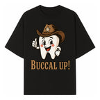 Cowboy Tooth Graphic Tee - Buccal Up! - Fun Dental Humor Shirt for Kids and Adults - Western Theme Dental Care Apparel - T-shirt 1758250097874.jpg