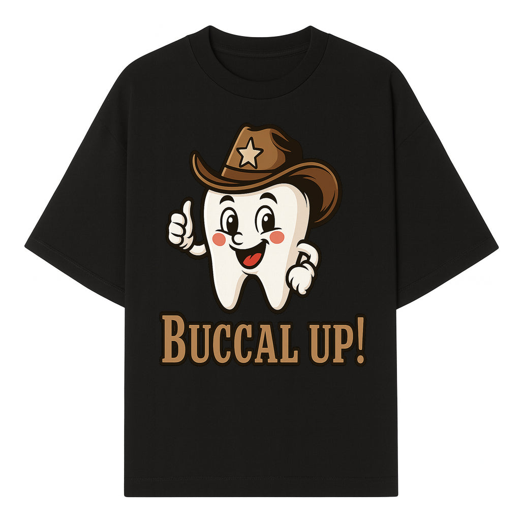 Cowboy Tooth Graphic Tee - Buccal Up! - Fun Dental Humor Shirt for Kids and Adults - Western Theme Dental Care Apparel - T-shirt 1758250097874.jpg
