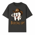 Cowboy Tooth Graphic Tee - Buccal Up! - Fun Dental Humor Shirt for Kids and Adults - Western Theme Dental Care Apparel - T-shirt 1758250097999.jpg
