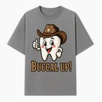 Cowboy Tooth Graphic Tee - Buccal Up! - Fun Dental Humor Shirt for Kids and Adults - Western Theme Dental Care Apparel - T-shirt 1758250098319.jpg