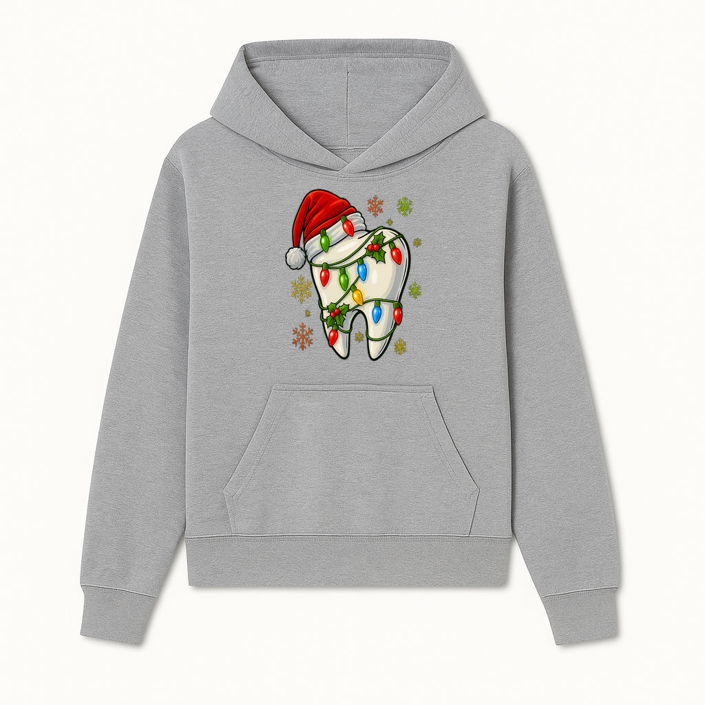 Christmas Tooth Ornament with Santa Hat and Colorful Lights Fun Holiday Decor for Dental Themed Gifts and Decorations. - Hoodie 1758250098371.jpg