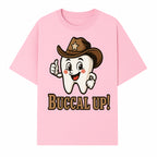Cowboy Tooth Graphic Tee - Buccal Up! - Fun Dental Humor Shirt for Kids and Adults - Western Theme Dental Care Apparel - T-shirt 1758250098622.jpg