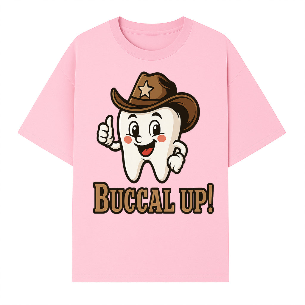 Cowboy Tooth Graphic Tee - Buccal Up! - Fun Dental Humor Shirt for Kids and Adults - Western Theme Dental Care Apparel - T-shirt 1758250098622.jpg