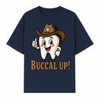 Cowboy Tooth Graphic Tee - Buccal Up! - Fun Dental Humor Shirt for Kids and Adults - Western Theme Dental Care Apparel - T-shirt 1758250098900.jpg