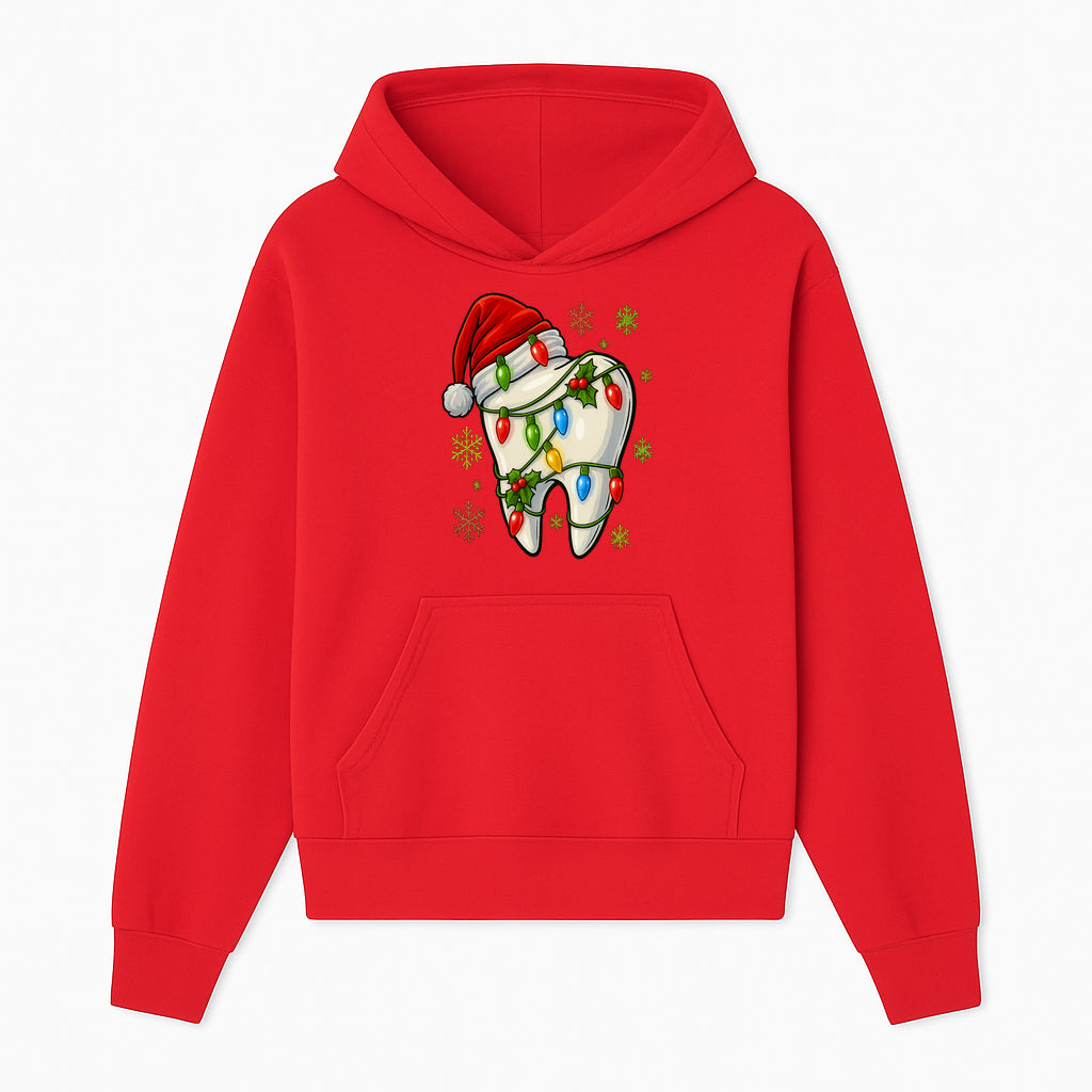 Christmas Tooth Ornament with Santa Hat and Colorful Lights Fun Holiday Decor for Dental Themed Gifts and Decorations. - Hoodie 1758250099151.jpg