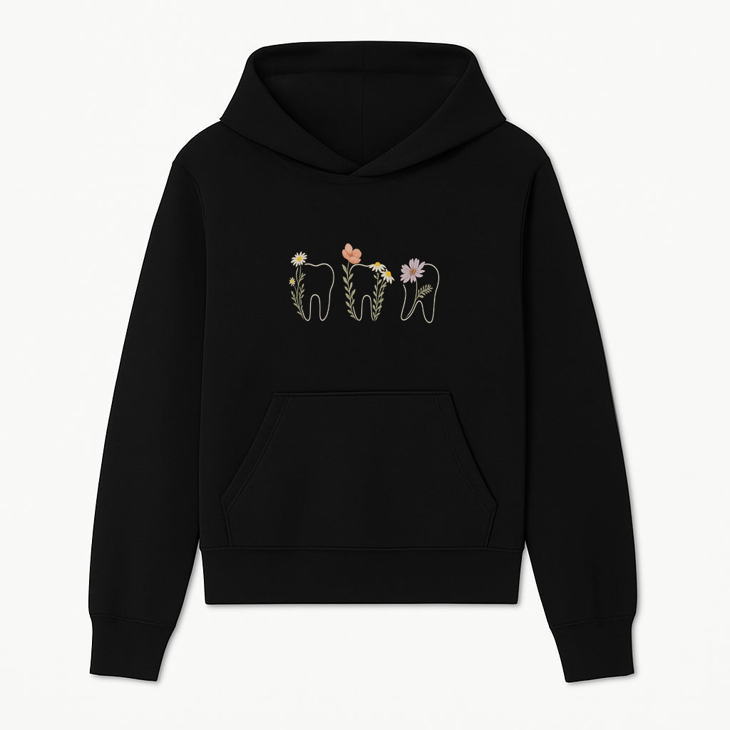Floral Tooth Wall Art Print Cute Dental Decor with Flowers for Kids' Rooms, Nursery, or Dental Offices Whimsical Tooth Design - Hoodie 1758250099172.jpg