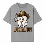 Cowboy Tooth Graphic Tee - Buccal Up! - Fun Dental Humor Shirt for Kids and Adults - Western Theme Dental Care Apparel - T-shirt 1758250099189.jpg