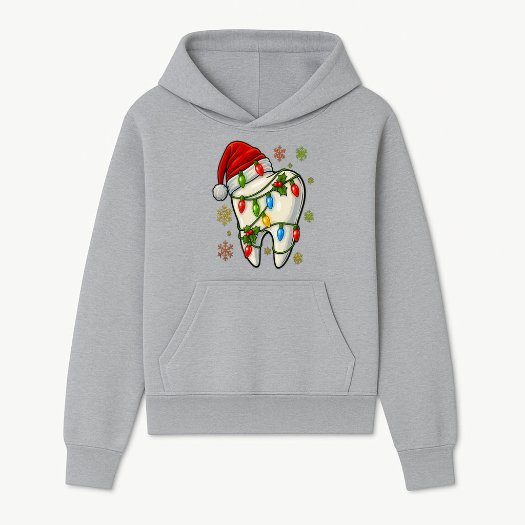 Christmas Tooth Ornament with Santa Hat and Colorful Lights Fun Holiday Decor for Dental Themed Gifts and Decorations. - Hoodie 1758250099282.jpg