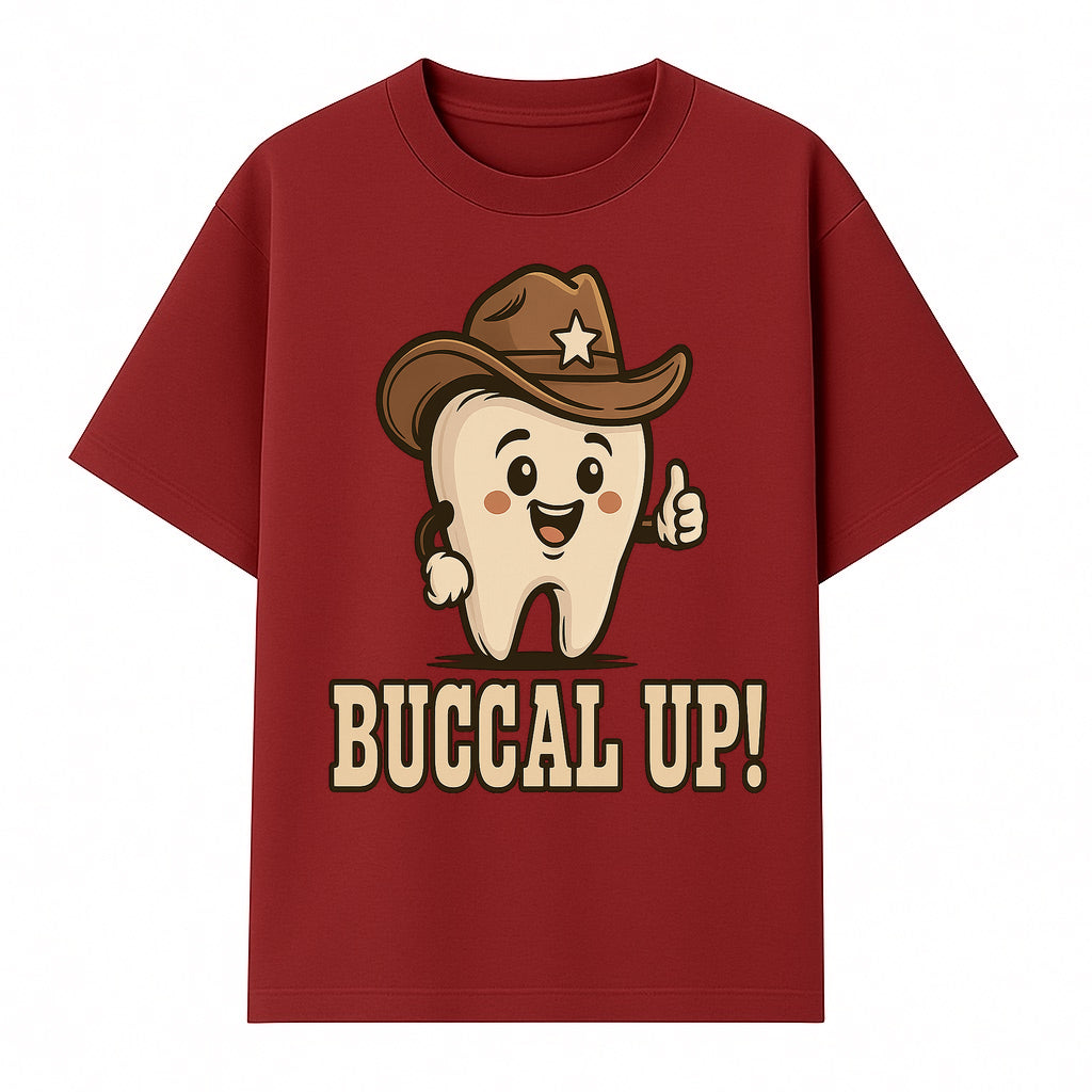 Buccal Up! Funny Tooth Cowboy Design, Cute Dental Humor T-Shirt, Kids & Adults, Western Themed Apparel - T-shirt 1758250099498.jpg