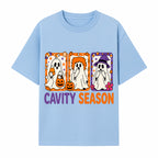 Halloween Ghosts Cavity Season T-Shirt, Cute Spooky Apparel, Kids Halloween Costume, Fun Trick or Treat Design, Pumpkin Candy Theme - T-shirt 1758250099739.jpg