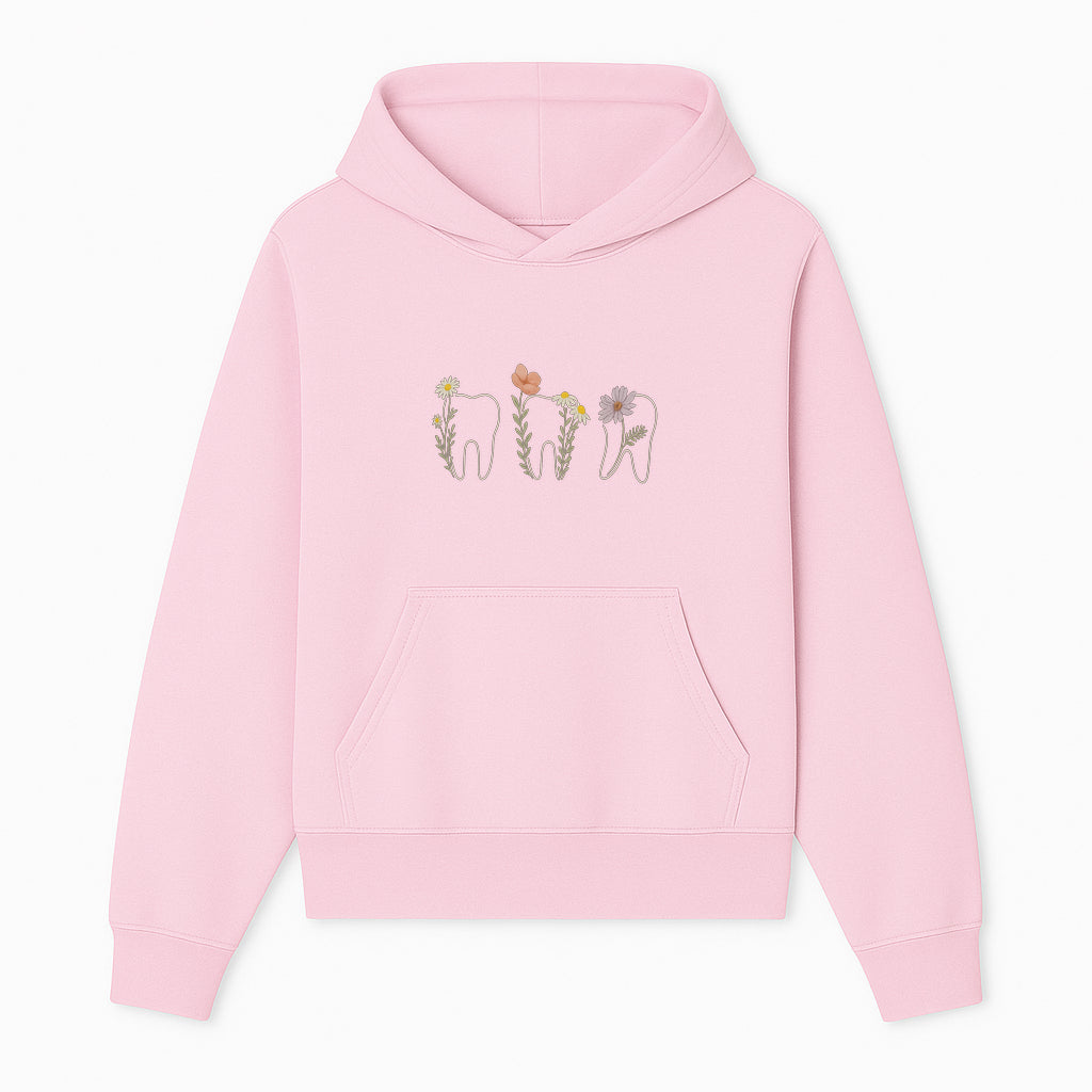 Floral Tooth Wall Art Print Cute Dental Decor with Flowers for Kids' Rooms, Nursery, or Dental Offices Whimsical Tooth Design - Hoodie 1758250099961.jpg