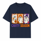 Halloween Ghosts Cavity Season T-Shirt, Cute Spooky Apparel, Kids Halloween Costume, Fun Trick or Treat Design, Pumpkin Candy Theme - T-shirt 1758250100209.jpg