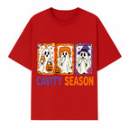Halloween Ghosts Cavity Season T-Shirt, Cute Spooky Apparel, Kids Halloween Costume, Fun Trick or Treat Design, Pumpkin Candy Theme - T-shirt 1758250100346.jpg