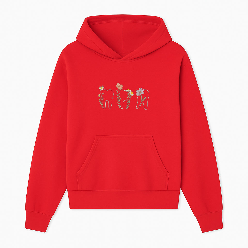 Floral Tooth Wall Art Print Cute Dental Decor with Flowers for Kids' Rooms, Nursery, or Dental Offices Whimsical Tooth Design - Hoodie 1758250100382.jpg