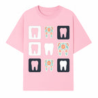 Floral Tooth Design Coasters Set | Cute Dental-Themed Drink Coasters | Unique Gift for Dentists or Dental Lovers - T-shirt 1758250100457.jpg