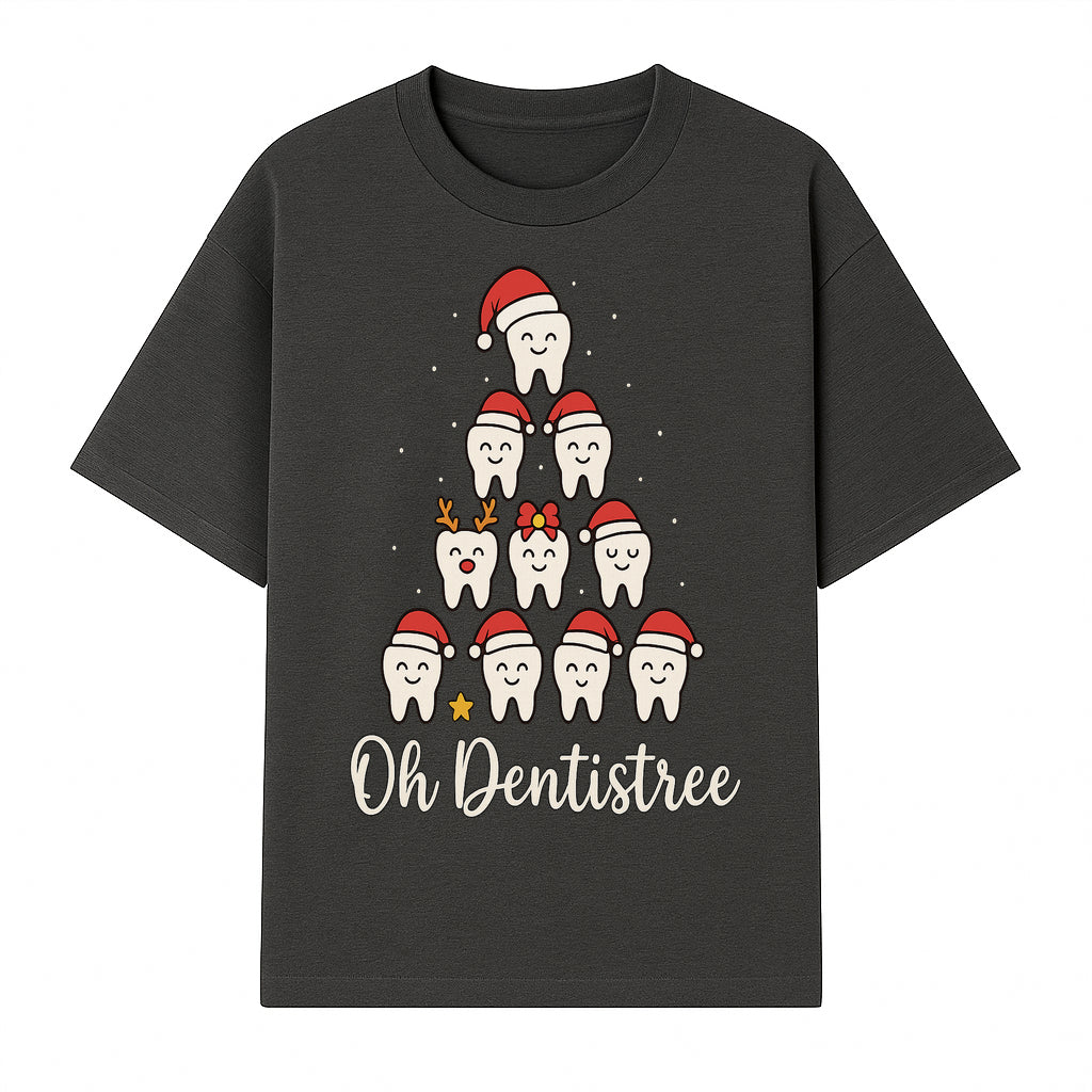 Cute Dentist Christmas Tree Graphic, Oh Dentistreel, Holiday Dental Art, Fun Tooth Decor, Dental Hygienist Gift, Merry Christmas Theme - T-shirt 1758250100514.jpg