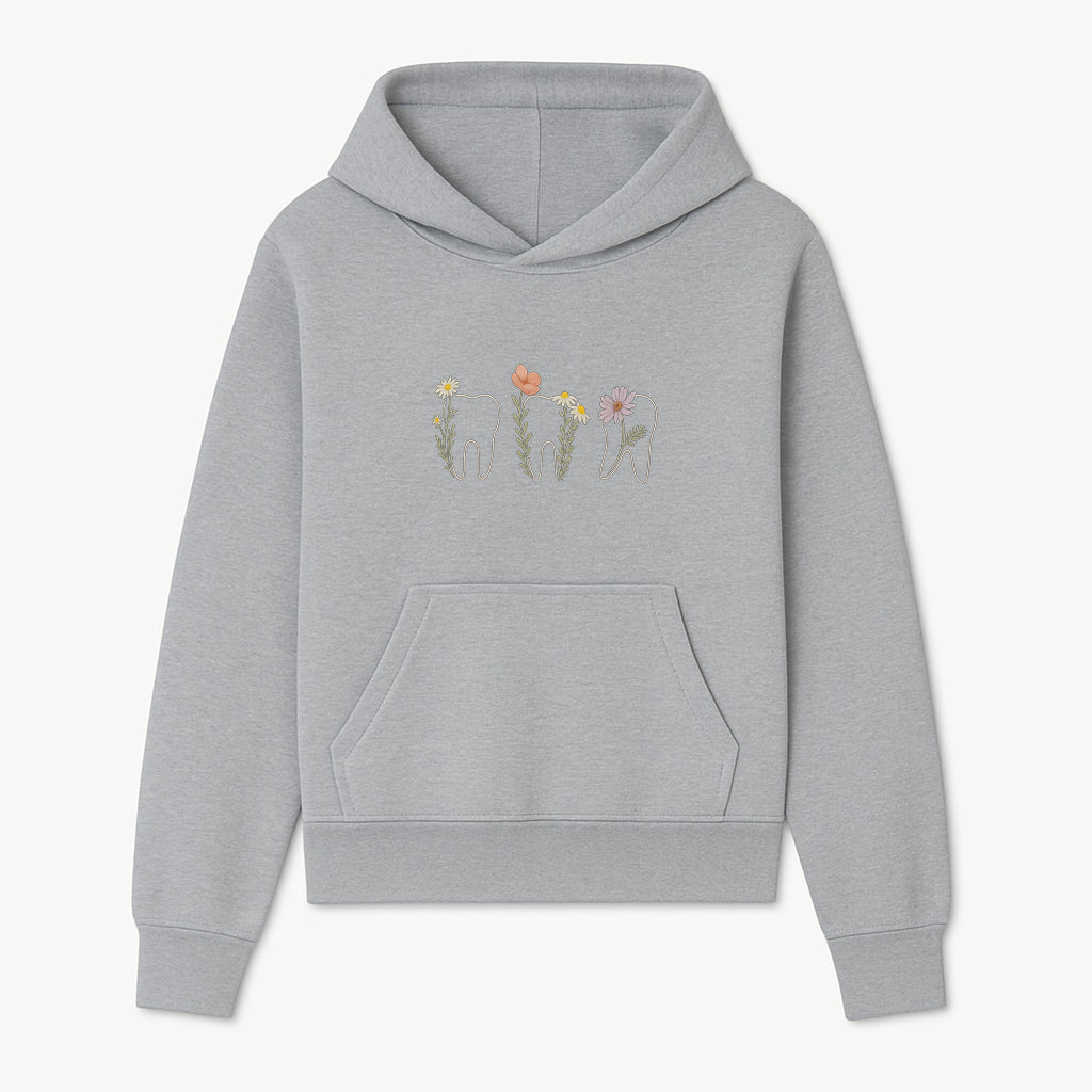 Floral Tooth Wall Art Print Cute Dental Decor with Flowers for Kids' Rooms, Nursery, or Dental Offices Whimsical Tooth Design - Hoodie 1758250100529.jpg