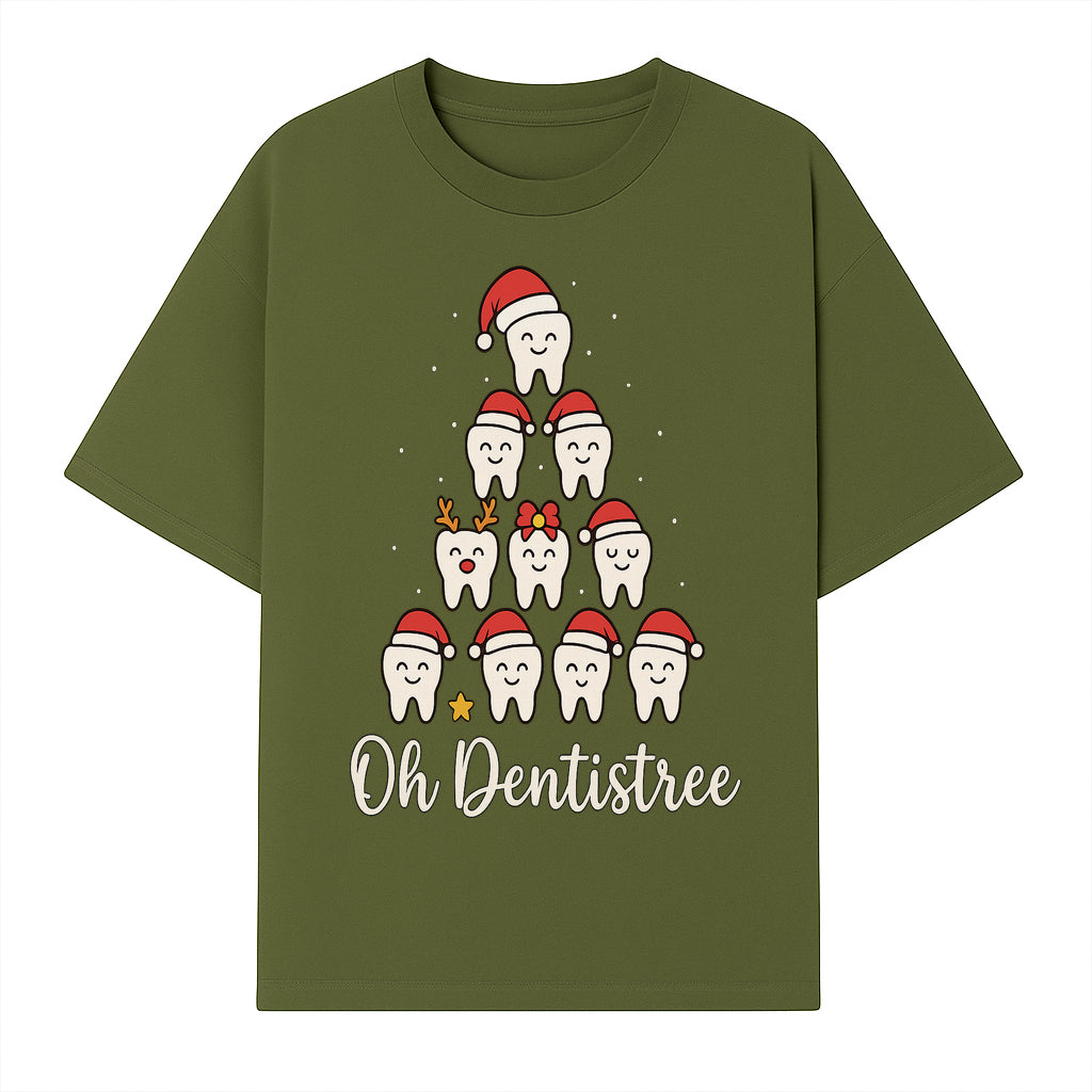 Cute Dentist Christmas Tree Graphic, Oh Dentistreel, Holiday Dental Art, Fun Tooth Decor, Dental Hygienist Gift, Merry Christmas Theme - T-shirt 1758250100647.jpg