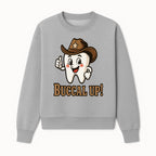 Cowboy Tooth Graphic Tee - Buccal Up! - Fun Dental Humor Shirt for Kids and Adults - Western Theme Dental Care Apparel - Sweatshirt 1758250100837.jpg