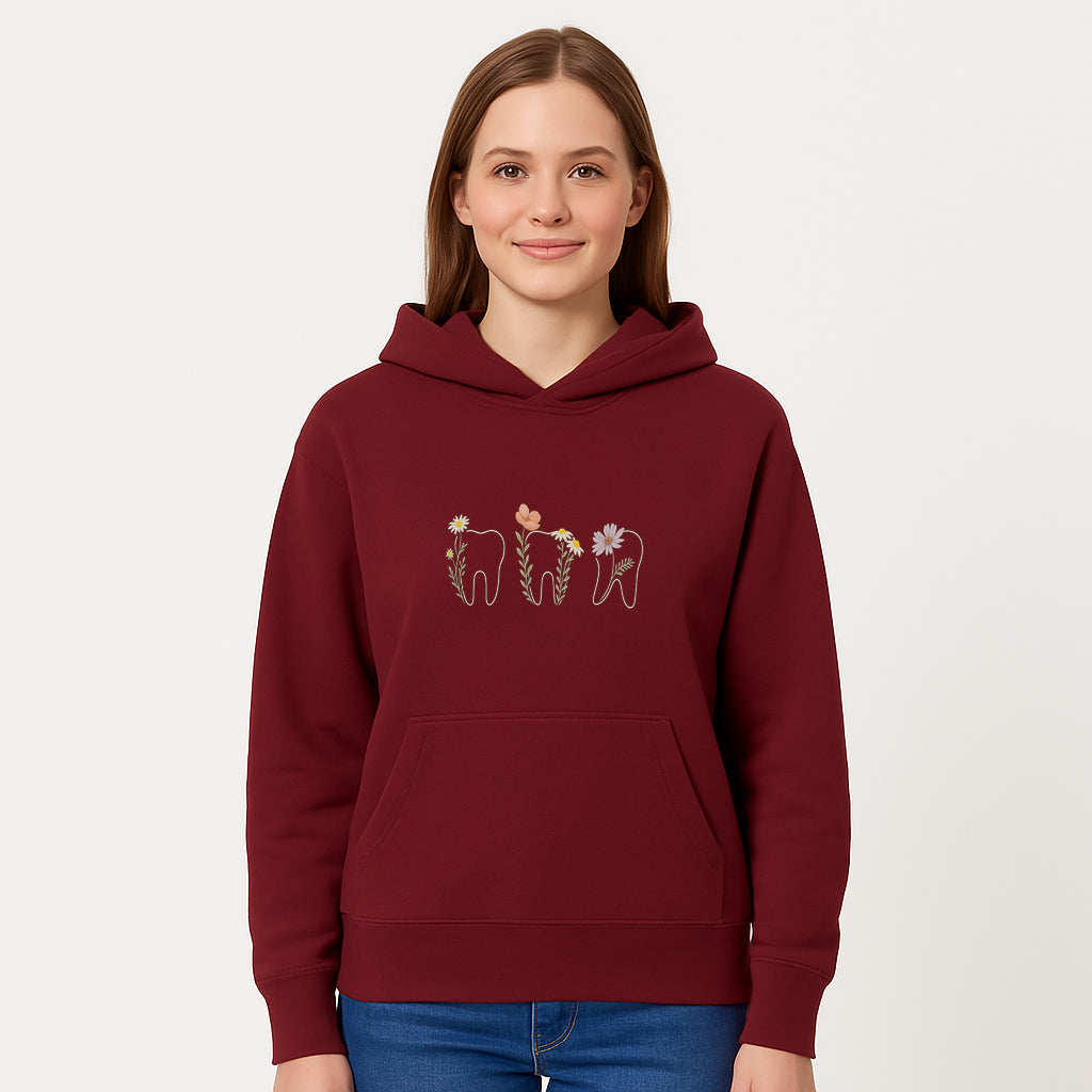 Floral Tooth Wall Art Print Cute Dental Decor with Flowers for Kids' Rooms, Nursery, or Dental Offices Whimsical Tooth Design - Hoodie 1758250101977.jpg