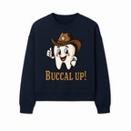 Cowboy Tooth Graphic Tee - Buccal Up! - Fun Dental Humor Shirt for Kids and Adults - Western Theme Dental Care Apparel - Sweatshirt 1758250102031.jpg