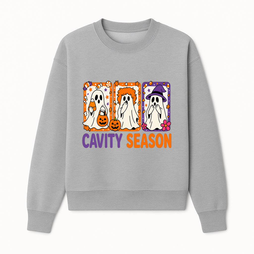Halloween Ghosts Cavity Season T-Shirt, Cute Spooky Apparel, Kids Halloween Costume, Fun Trick or Treat Design, Pumpkin Candy Theme - Sweatshirt 1758250102088.jpg