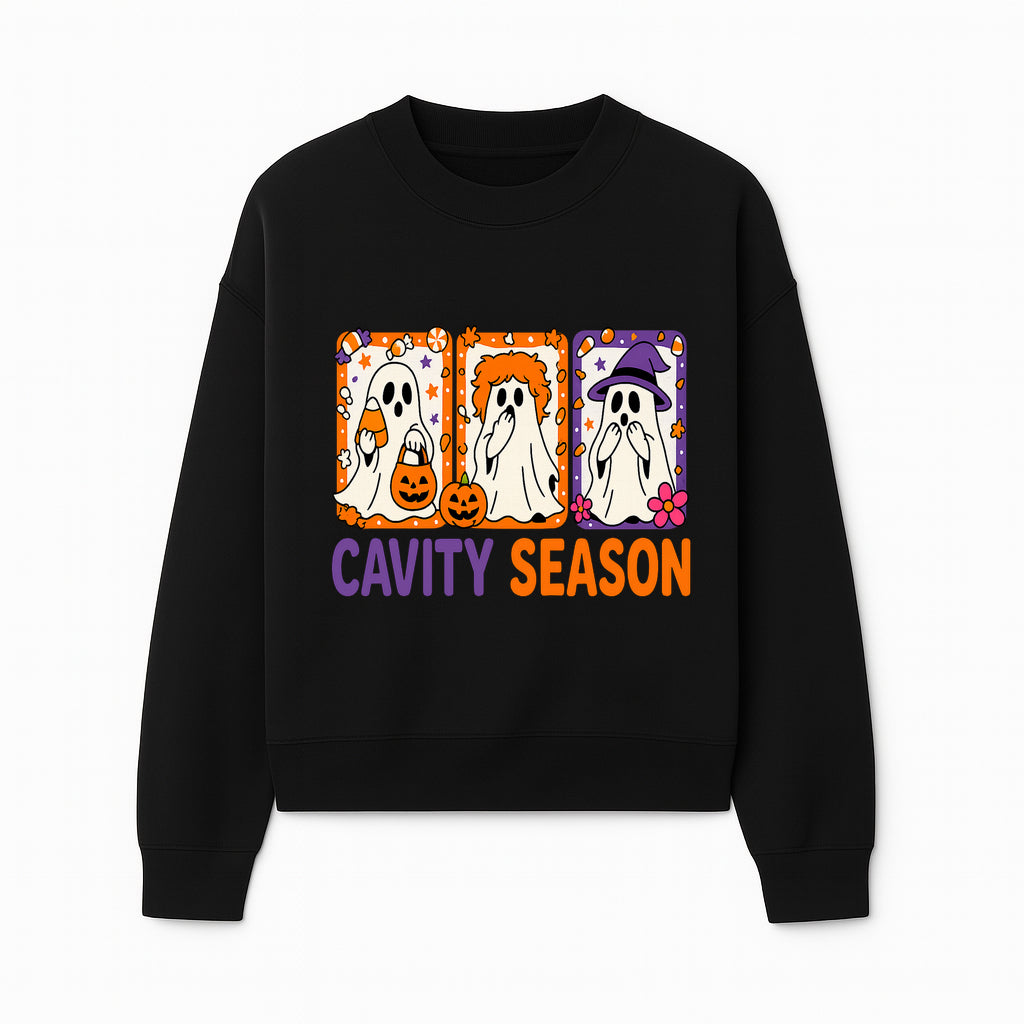 Halloween Ghosts Cavity Season T-Shirt, Cute Spooky Apparel, Kids Halloween Costume, Fun Trick or Treat Design, Pumpkin Candy Theme - Sweatshirt 1758250102257.jpg