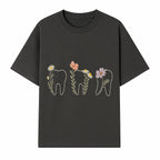 Floral Tooth Wall Art Print Cute Dental Decor with Flowers for Kids' Rooms, Nursery, or Dental Offices Whimsical Tooth Design - T-shirt 1758250102393.jpg