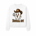 Cowboy Tooth Graphic Tee - Buccal Up! - Fun Dental Humor Shirt for Kids and Adults - Western Theme Dental Care Apparel - Sweatshirt 1758250102447.jpg