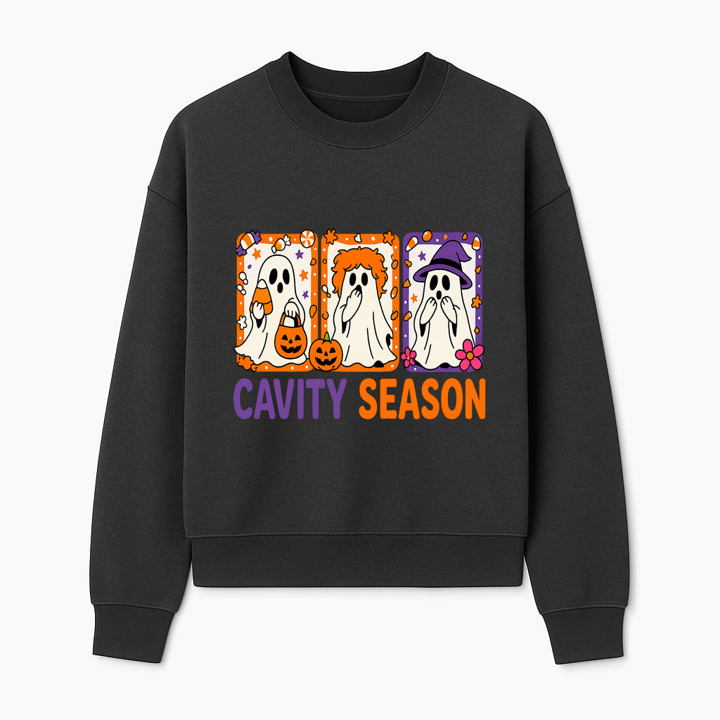 Halloween Ghosts Cavity Season T-Shirt, Cute Spooky Apparel, Kids Halloween Costume, Fun Trick or Treat Design, Pumpkin Candy Theme - Sweatshirt 1758250102462.jpg