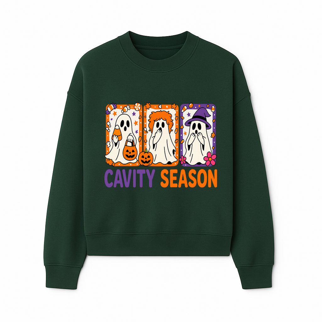 Halloween Ghosts Cavity Season T-Shirt, Cute Spooky Apparel, Kids Halloween Costume, Fun Trick or Treat Design, Pumpkin Candy Theme - Sweatshirt 1758250102600.jpg