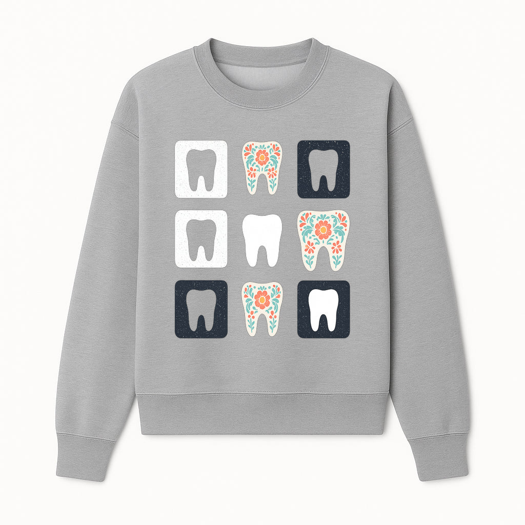 Floral Tooth Design Coasters Set | Cute Dental-Themed Drink Coasters | Unique Gift for Dentists or Dental Lovers - Sweatshirt 1758250102713.jpg