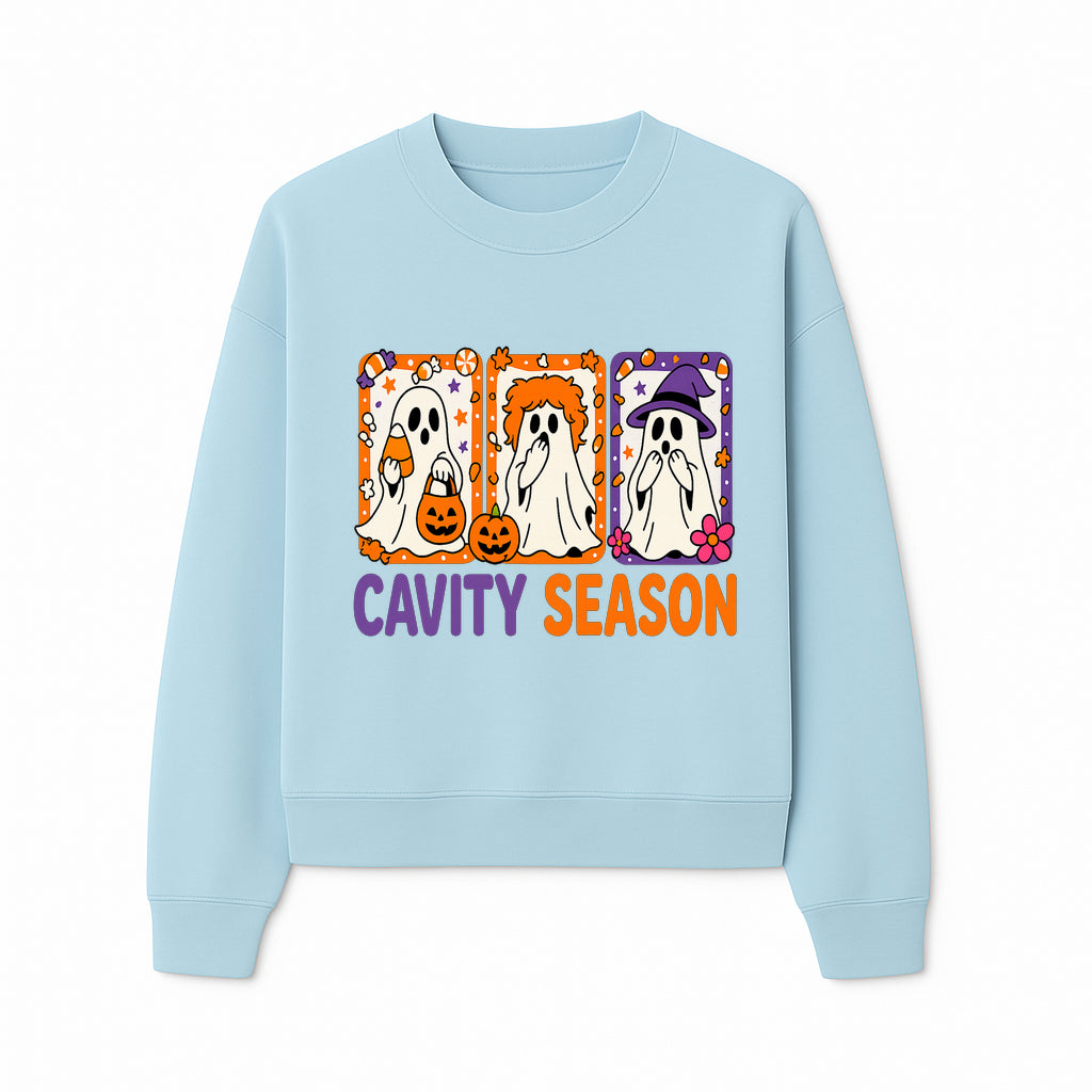 Halloween Ghosts Cavity Season T-Shirt, Cute Spooky Apparel, Kids Halloween Costume, Fun Trick or Treat Design, Pumpkin Candy Theme - Sweatshirt 1758250102889.jpg