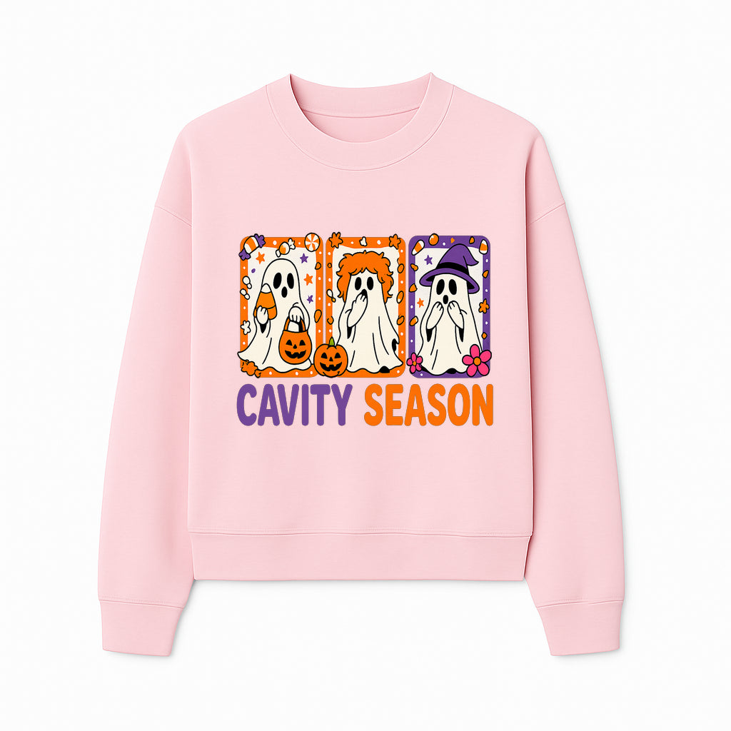 Halloween Ghosts Cavity Season T-Shirt, Cute Spooky Apparel, Kids Halloween Costume, Fun Trick or Treat Design, Pumpkin Candy Theme - Sweatshirt 1758250103053.jpg