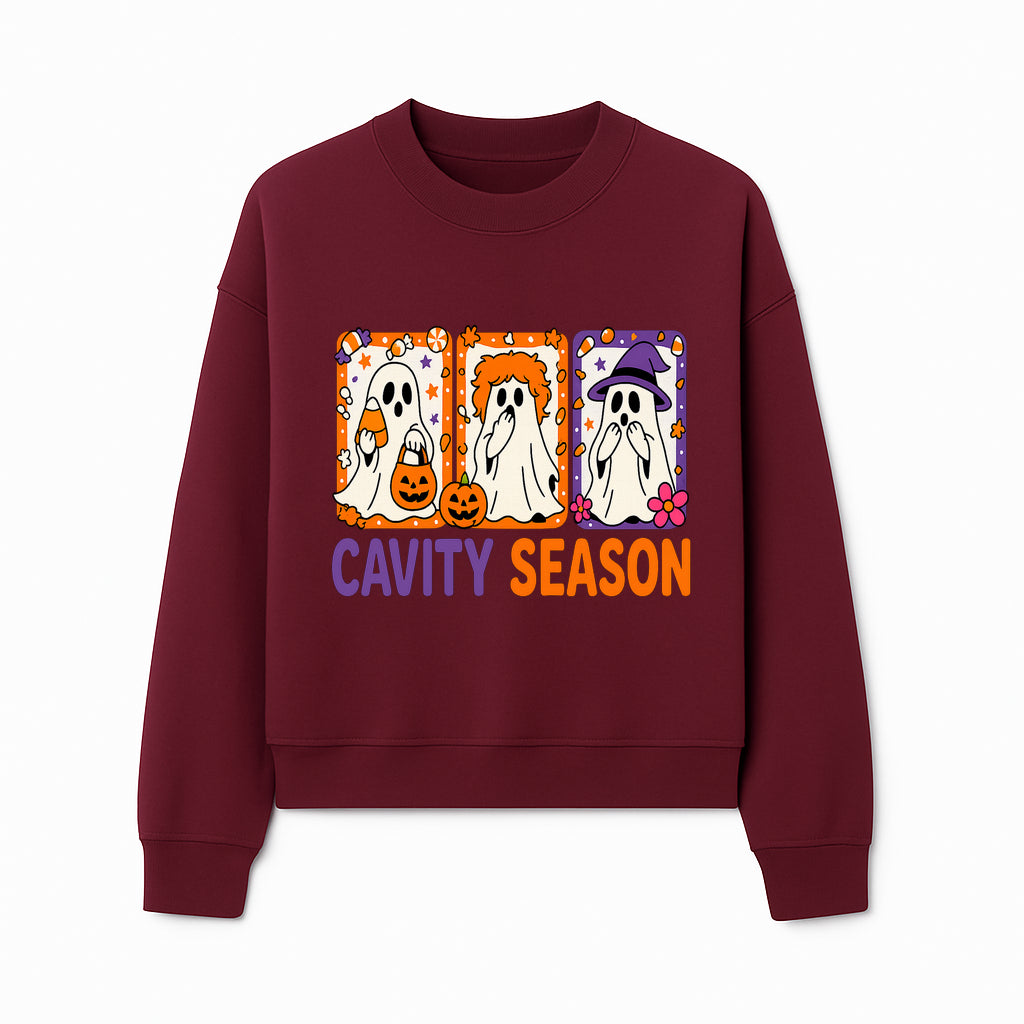 Halloween Ghosts Cavity Season T-Shirt, Cute Spooky Apparel, Kids Halloween Costume, Fun Trick or Treat Design, Pumpkin Candy Theme - Sweatshirt 1758250103213.jpg