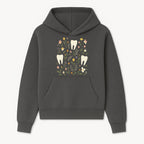 Floral Tooth Pattern Art Print | Cute Dental Decor | Tooth Fairy Nursery Wall Art | Spring Flower Design for Kids Room Decor - Hoodie 1758250103335.jpg