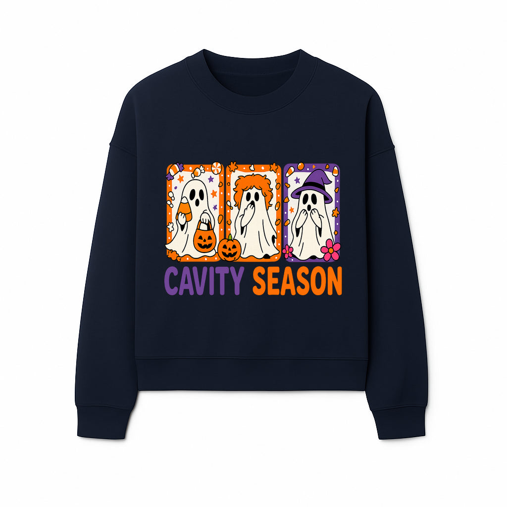 Halloween Ghosts Cavity Season T-Shirt, Cute Spooky Apparel, Kids Halloween Costume, Fun Trick or Treat Design, Pumpkin Candy Theme - Sweatshirt 1758250103350.jpg