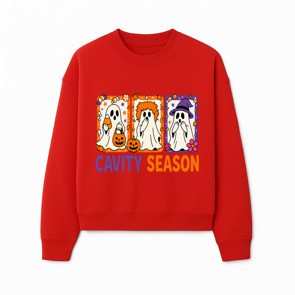 Halloween Ghosts Cavity Season T-Shirt, Cute Spooky Apparel, Kids Halloween Costume, Fun Trick or Treat Design, Pumpkin Candy Theme - Sweatshirt 1758250103519.jpg
