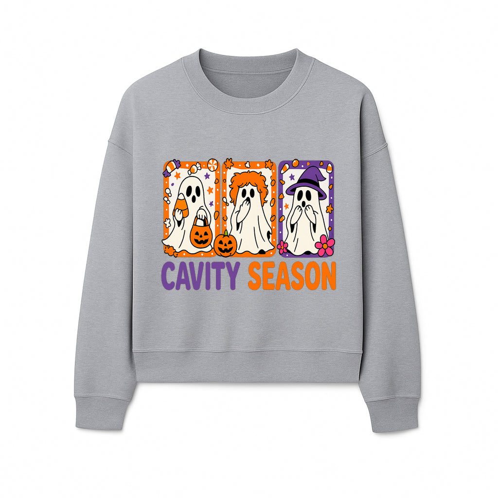 Halloween Ghosts Cavity Season T-Shirt, Cute Spooky Apparel, Kids Halloween Costume, Fun Trick or Treat Design, Pumpkin Candy Theme - Sweatshirt 1758250103659.jpg