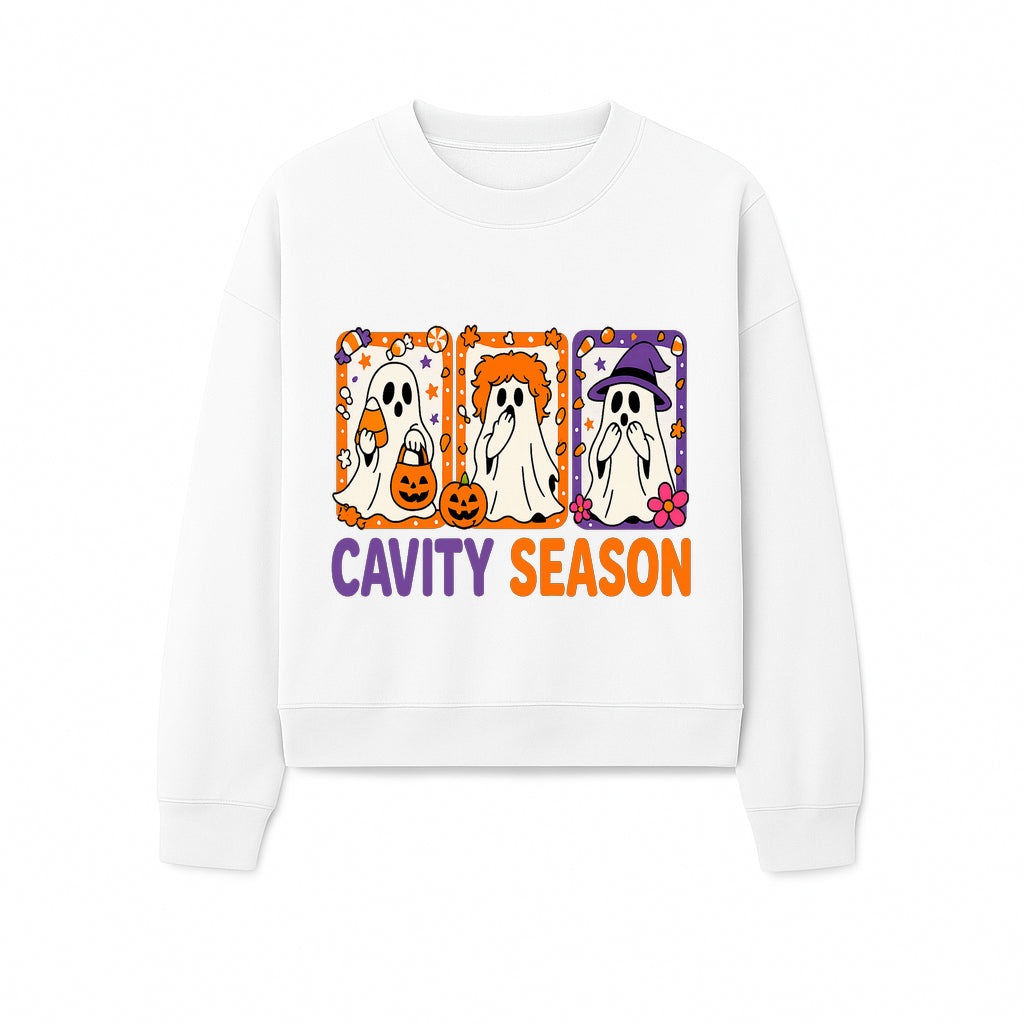 Halloween Ghosts Cavity Season T-Shirt, Cute Spooky Apparel, Kids Halloween Costume, Fun Trick or Treat Design, Pumpkin Candy Theme - Sweatshirt 1758250103810.jpg