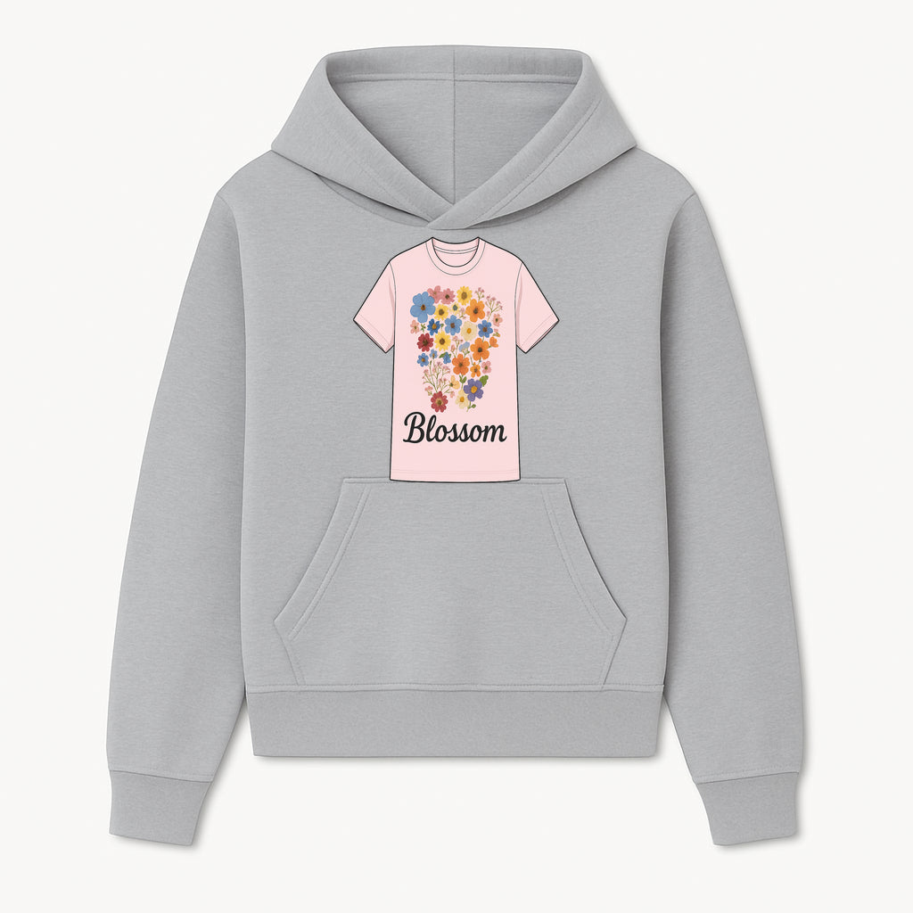 Floral Blossom Graphic Tee - Vintage Style Pastel Pink T-Shirt with Colorful Flower Design for Fashionable Spring Outfits - Hoodie 1758250103845.jpg