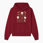 Floral Tooth Pattern Art Print | Cute Dental Decor | Tooth Fairy Nursery Wall Art | Spring Flower Design for Kids Room Decor - Hoodie 1758250104112.jpg