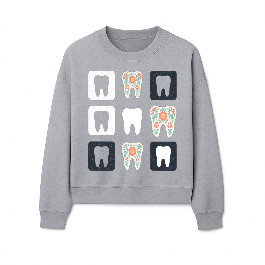 Floral Tooth Design Coasters Set | Cute Dental-Themed Drink Coasters | Unique Gift for Dentists or Dental Lovers - Sweatshirt 1758250104180.jpg