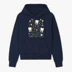 Floral Tooth Pattern Art Print | Cute Dental Decor | Tooth Fairy Nursery Wall Art | Spring Flower Design for Kids Room Decor - Hoodie 1758250104293.jpg