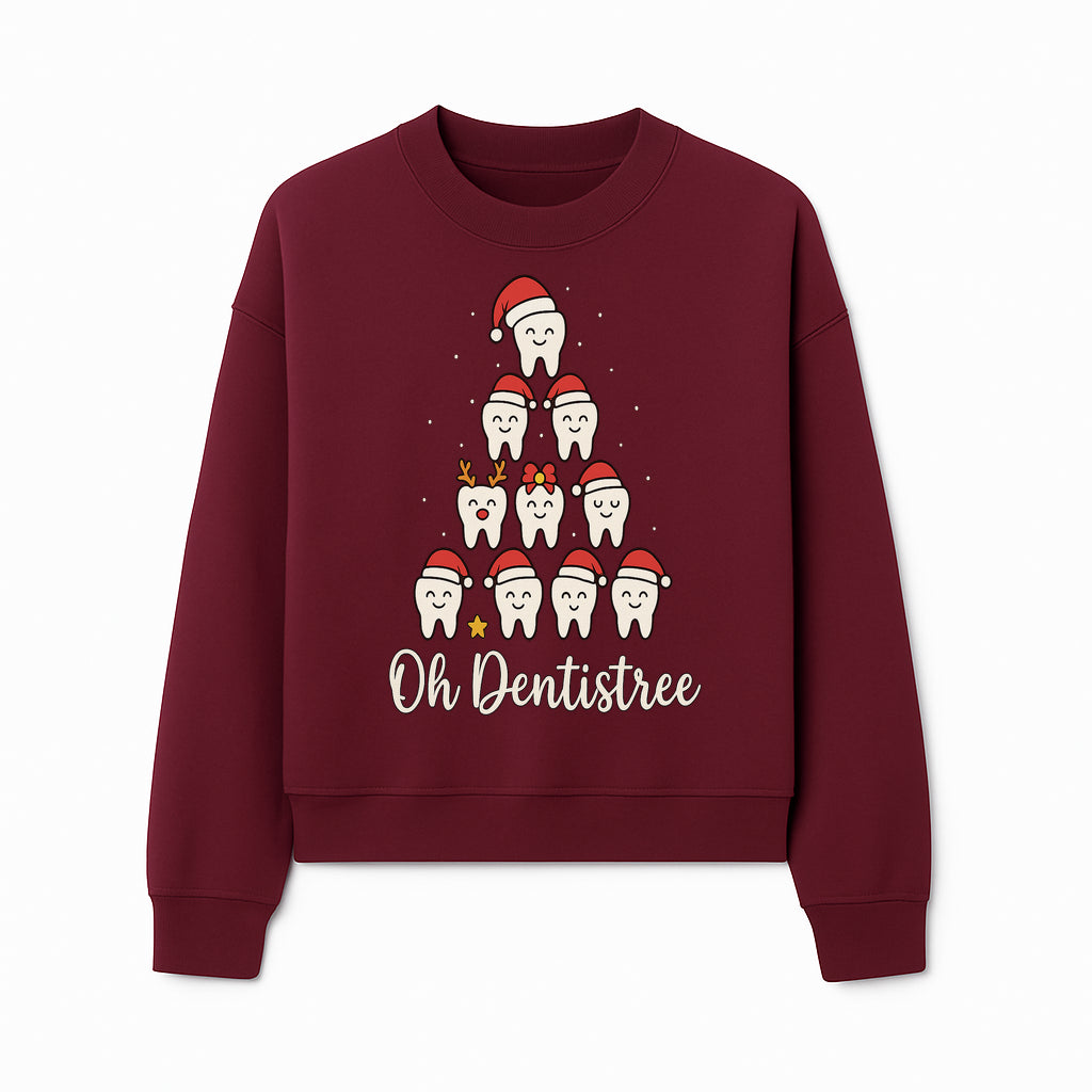 Cute Dentist Christmas Tree Graphic, Oh Dentistreel, Holiday Dental Art, Fun Tooth Decor, Dental Hygienist Gift, Merry Christmas Theme - Sweatshirt 1758250104333.jpg