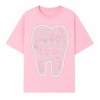Dental Hygiene and Care Graphic Art Print - Tooth Icon with Swish, Brush, Floss, Crown, Smile Themes for Kids & Adults - T-shirt 1758250105498.jpg